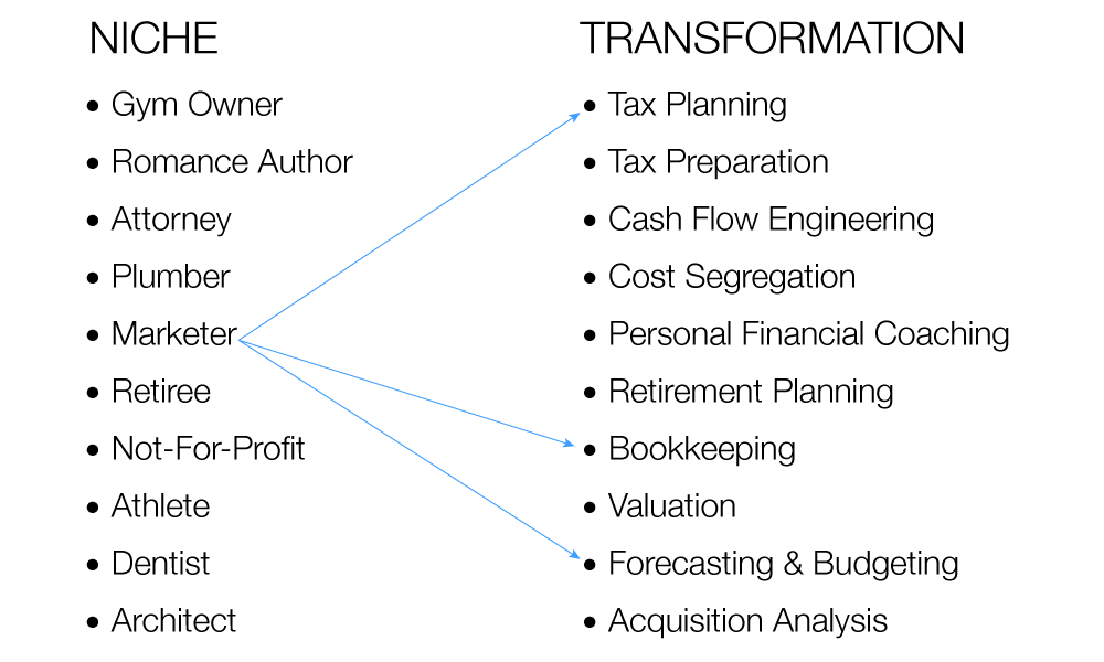 accounting niche vs transformation service