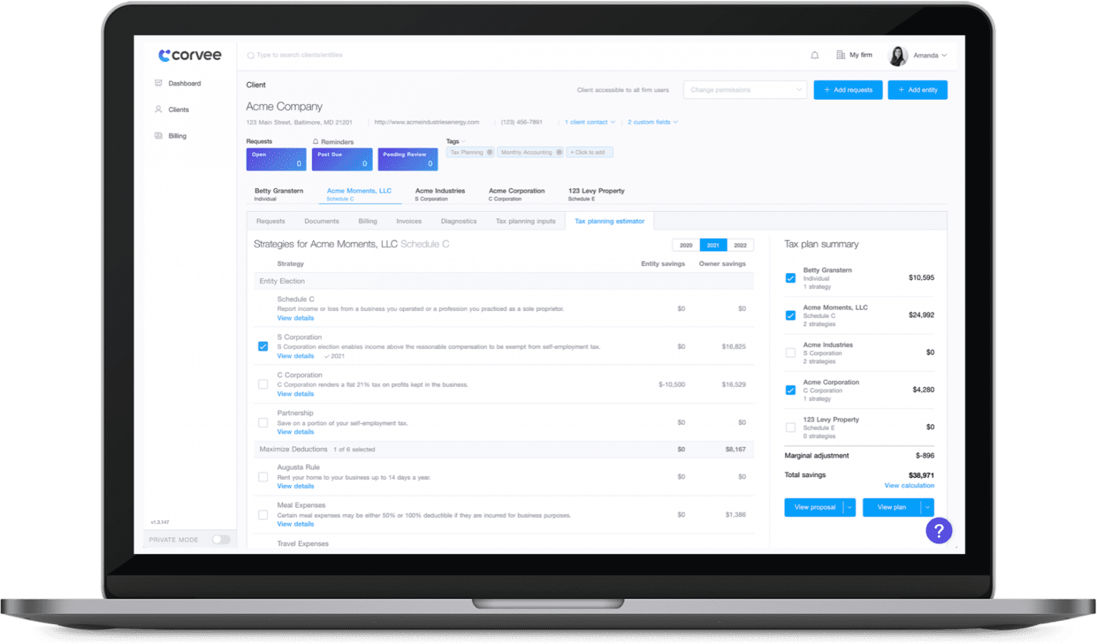 Advanced Tax Planning Software and Solutions - How Much Is Corvee Tax Planning Software